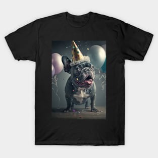 Black French Bulldog Birthday Card #2 T-Shirt